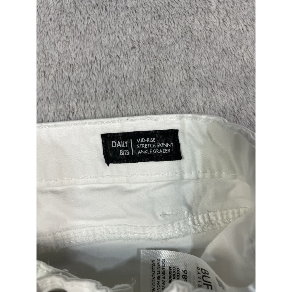 Buffalo David Bitton Jeans Womens 8 White Daily Mid Rise Stretch Skinny Ankle - Picture 4 of 12